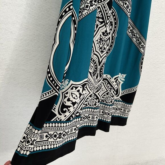 Saint Tropez West Dress Women 8 Multi Paisley Comfy Casual Stretch Peasant Boho - Picture 8 of 10